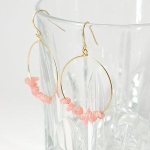 NEW Natural Peach Pink Quarts Earrings